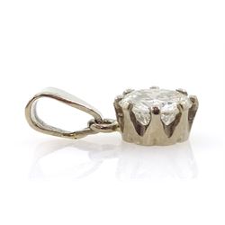 18ct white gold round brilliant cut diamond pendant, diamond approx 0.50