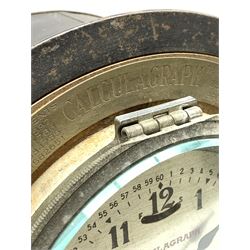 Two calculagraphs, silvered dial with Arabic chapter ring inscribed 'Harrison, N.J. U.S.A' D26cm