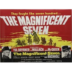 Vintage Film Poster - The Magnificent Seven (1960) British Quad film poster, starring Yul Bryner & Charles Bronson, early reproduction 73cm x 97cm