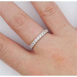 18ct white gold round brilliant cut diamond half eternity ring, hallmarked, total diamond weight approx 0.40 carat