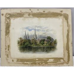 George Fall (British 1845-1925): Lichfield Cathedral from the South-East, watercolour signed 14cm x 19cm (unframed)
