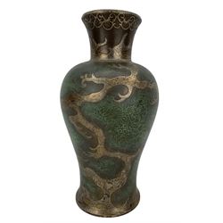 Paul Haustein (German 1880-1944): for W.M.F.Dragon vase of inverted baluster form, H26cm 