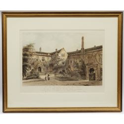 After Henry Cave (British 1779-1836): 'The Manor House York', hand-coloured lithograph by Thomas Sutherland (1785-1838) pub. 1822, 33cm x 44cm