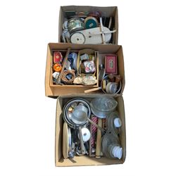 Quantity of kitchenalia and tools in three boxes