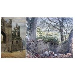 Peace Sykes (British 1826-1903): 'Spider Alley' and Abbey Ruins, two watercolours signed max 28cm x 38cm (2)