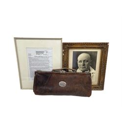 Small archive of material relating to Dr Rosner of Vienna, comprising doctors bag with some contents, gilt frame photograph and a letter detailing both he and his sister's escape and the survival from the Holocaust by his parents (3)