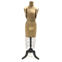Late 19th Century French mannequin by Stockman of Paris on an adjustable wooden column H153cm