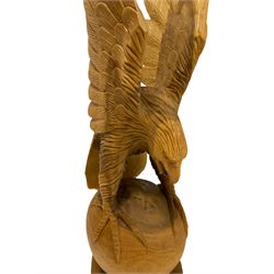 Carved fruitwood eagle 
