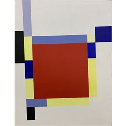 Jack Hellewell (Northern British 1920-2000): Abstract Square Colour Block Composition, acrylic on board signed verso 99cm x 76cm
Provenance: direct from the family of the artist