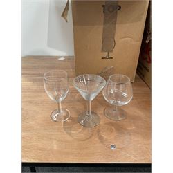 Four boxes containing cocktail and wine glasses 