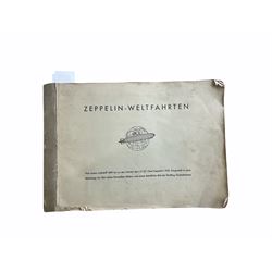 Zeppelin-Weltfahrten - 1930,s cigarette card album with maps, approx 260 cards with a few missing