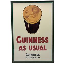 After John Gilroy (British 1898-1985): 'Guinness as Usual', framed lithograph poster signed in the plate 75cm x 50cm