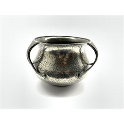  Liberty & Co Art Nouveau pewter handled bowl/ jardinière, impressed marks to base, and numbered '0337' H18cm 