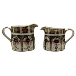 Royal Crown Derby Imari tea set no. 1128 comprising six teacups, six saucers, six tea plates, sucrier and two milk jugs