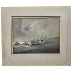 Pownoll Toker Williams (British fl. 1880-1897): 'Venice', watercolour signed and titled verso 28cm x 37cm; Peter Toms (British 1728-1777): Landing Boats, watercolour signed 18cm x 24cm (2) (unframed)