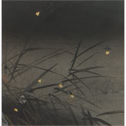 Tsukioka Kōgyo (Japanese 1869-1927): 'Fireflies', woodblock print c.1920 signed 23cm x 24cm