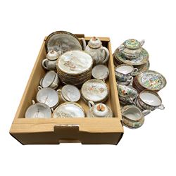 Chinese Canton tea service together with a Japanese eggshell tea service