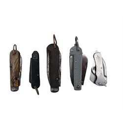 Ford & Medley Sheffield folding pocket knife, stainless steel Military folding knife and three others (4) 