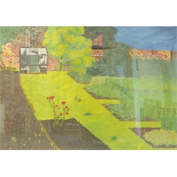  British Contemporary: The Cottage Garden, gouache indistinctly signed, and a contemporary pastel by another hand unsigned, max 41cm x 58cm (2)  