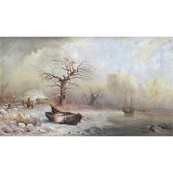 John Lovell (British Late 19th century): 'A Winter Scene', oil on canvas signed and dated 1888, 30cm x 50cm
Provenance: Geoffrey Lambert gallery 1982 receipt verso