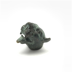 Bronze dagger finial in the form of a tigers head, possibly Roman