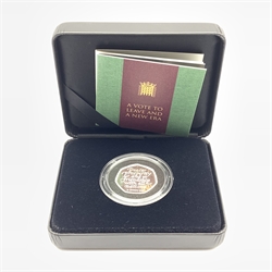 The Royal Mint 2020 silver proof fifty pence coin 'Withdrawal from the European Union', cased with certificate