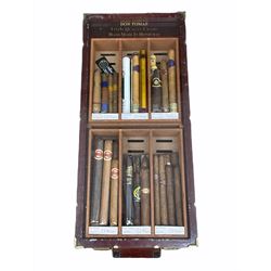 Don Tomas shop display humidor containing a selection of various hand made cigars 