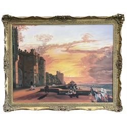 After Paul Sandby (British 1725-1809): 'Windsor Castle - North Terrace Looking West at Sunset', oil on canvas unsigned 92cm x 120cm