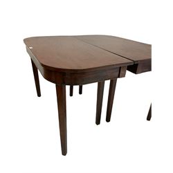 19th century mahogany dining table, the top raised on squared and tapering supports 