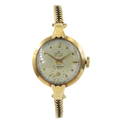 Smiths 9ct gold ladies manual wind bracelet wristwatch, hallmarked