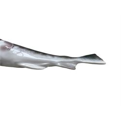 Late 19th century Royal Copenhagen porcelain Cod with mouth open no. 458 designed by Carl F Liisberg, L27cm 
