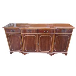 Mahogany sideboard, four drawers over four cupboards