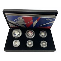 The Royal Mint United Kingdom 'The Britannia 2017 UK Six-coin Silver Proof Set', cased with certificate