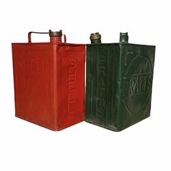 Vintage 'Shell motor spirit' petrol can (W25cm) together with a 'Pratts' petrol can (W25cm)