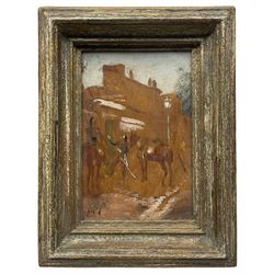 Circle of Jean Baptiste Edouard (French 1848-1912): The Siege of Paris, pair 19th century oil sketches on panel indistinctly signed 12cm x 8cm (2)
