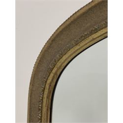 20th century gilt framed overmantle mirror, with arched top and moulded convex frame 123cm x 85cm