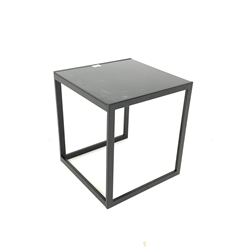 BoConcept - Contemporary aluminium lamp table with black glazed top
