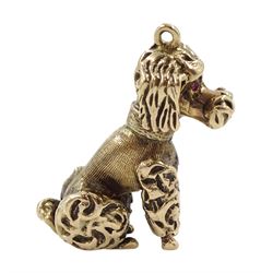 9ct gold dog poodle pendant/charm, London 1964