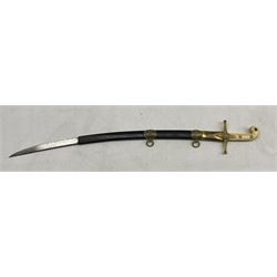 Victorian General Officers Mameluke sword, the curved blade etched with crowned VR cypher, crossed baton and sword, the hilt with gilt metal crossguard and ivory handle, blade length 78cm