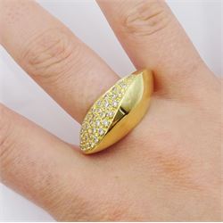 18ct gold pave set diamond round brilliant cut diamond ring, stamped 750, total diamond weight approx 1.12 carat, with insurance valuation