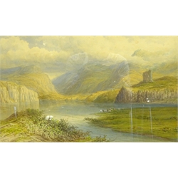 W Smith (19th century): 'Llanberis Lake North Wales', watercolour signed and dated 1887, titled verso 29cm x 48cm