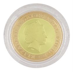 Queen Elizabeth II 2001 Wireless Bridges the Atlantic gold proof two pound coin, cased with certificate