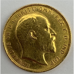 King Edward VII 1904 gold full sovereign, Melbourne mint