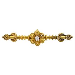 19th century gold old cut diamond brooch