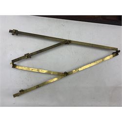 Early 19th century brass pantograph inscribed on one arm 'Harris 47 Holborn, London, original case with paper label L68cm