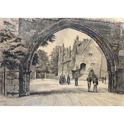 Robert Wallace Hester (British 1866-1942) after Francis Philip Barraud (British 1824-1901): 'Priory Gatehouse' Repton, engraving pub. 1890 signed by artist and engraver 35cm x 49cm