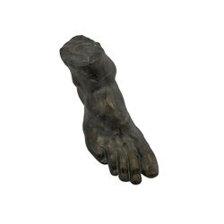 Bronze effect Classical design indoor or garden ornament of the foot of Colossus 