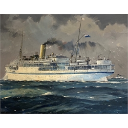 John S Smith (British 1921-2010) HMHS Neuralia oil on canvas, signed, 30cm x 39cm
ARR may apply to this lot