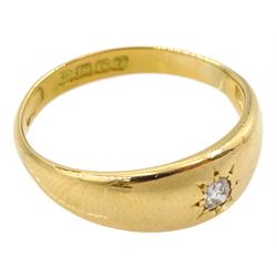 18ct gold gypsy set single stone diamond ring, Birmingham 1919