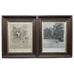 Cecil Aldin (British 1870-1935): 'The Mermaid Inn - Rye' and 'Moreton Old Hall - Cheshire', pair lithographs with hand colouring signed in pencil, with blindstamp 39cm x 33cm (2)
